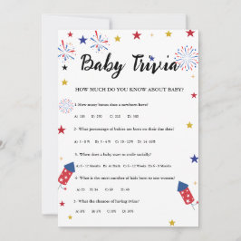 4:e july Baby trivia Baby dusch-spelkortet Inbjudningar