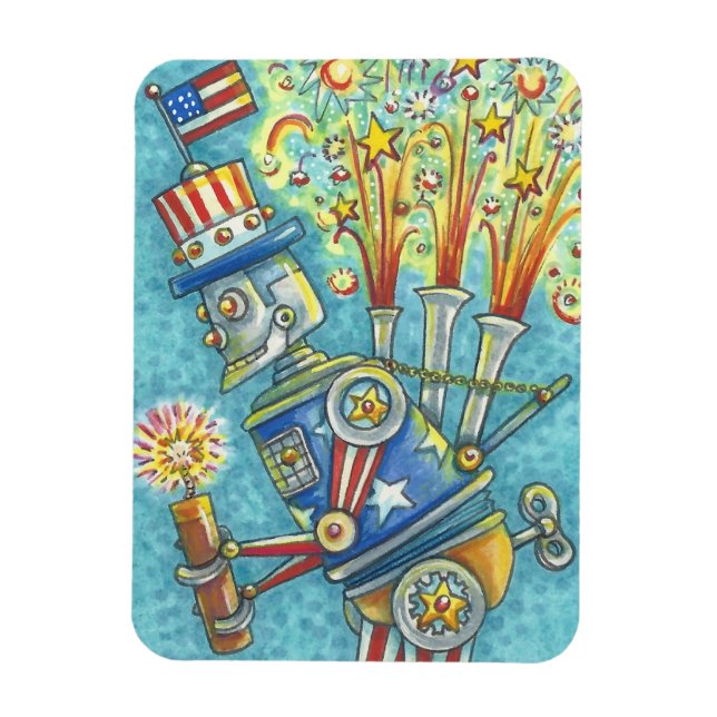 4:E JULY FIREWORKS ROBOT, AMERICANA MAGNET (Vertikal)