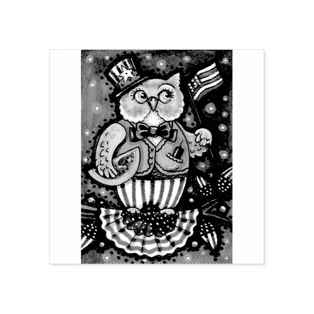4:E JULY HOOT UGGLA, BIRD GUBBER FRIMÄRKE STÄMPEL (Tryck)