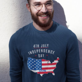 4:e JULY-Independence day-design Lång Ärmad Tröja