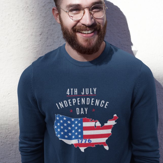 4:e JULY-Independence day-design Lång Ärmad Tröja (Skapare uppladdad)