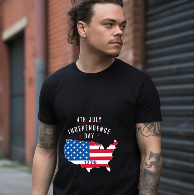 4:e JULY-Independence day-design T Shirt (Skapare uppladdad)