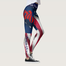 4:e JULY Leggings American Flagga Ditt namn Parad