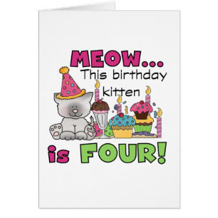 4:e kattdagen T-shirts och gåvor Hälsningskort