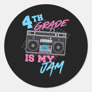 4:e Klass är min Sylt - Vintage 80-talets Boombox- Runt Klistermärke