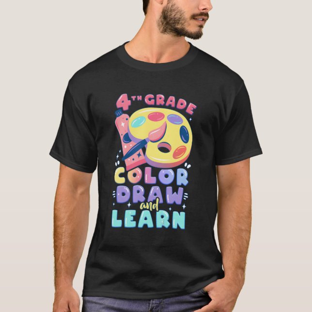 4:e Klass Back to school vattenfärgsfärg T Shirt (Framsida)