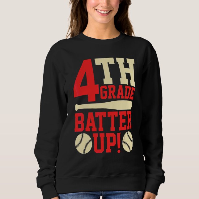 4:e klass Batter Up Baseboll Softboll Tillbaka til T Shirt (Framsida)