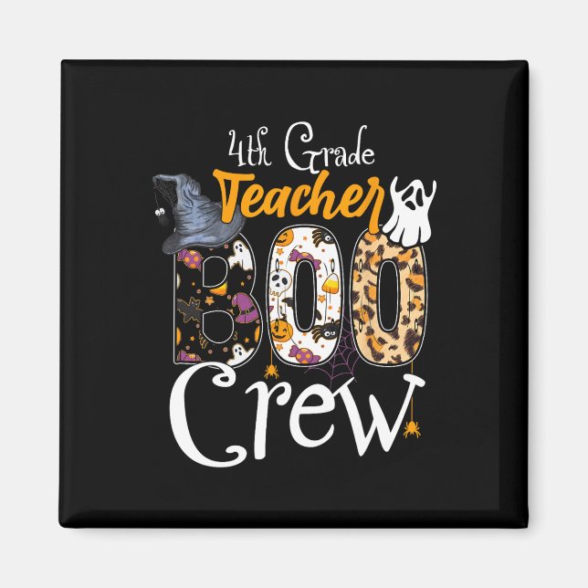 4:e Klass Boo Crew Witch Hat Fall Halloween Costum Magnet (Framsidan)