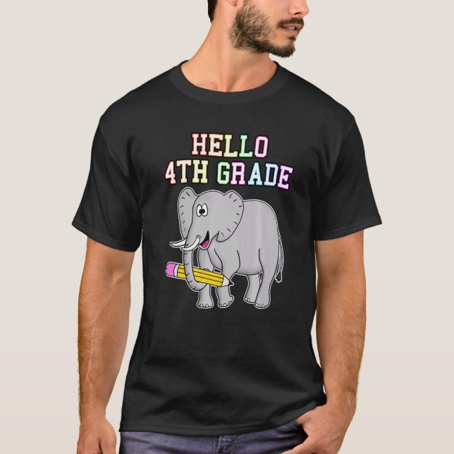 4:e Klass Elephant Back to school 2022 4th Klass T Shirt (Framsida)