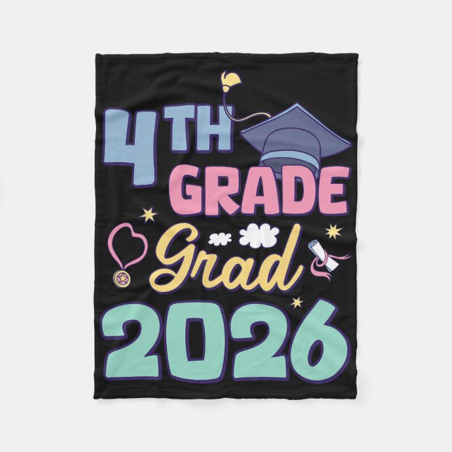 4:e klass examen 2026 Stolt examen examen barn Fleecefilt (Framsidan)