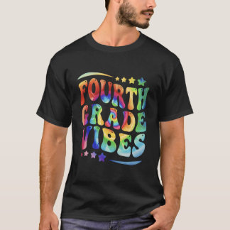 4:e Klass första dagen Back to school Tie Dye 4:e T Shirt