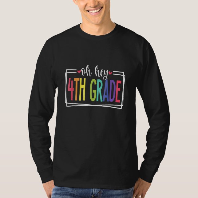 4:e klass första dagen i skolan lärare studenter t shirt (Framsida)