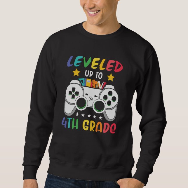 4:e klass Gamer Första Skoldagen Elevpresent Lång Ärmad Tröja (Framsida)
