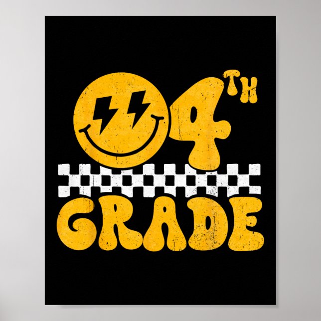 4:e klass groovy leende ansikte fjärde klass lärar poster (Framsidan)