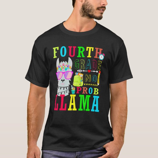 4:e klass Ingen Prob Llama Tillbaka till skolan fö T Shirt (Framsida)