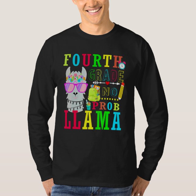 4:e klass Ingen Prob Llama Tillbaka till skolan fö T Shirt (Framsida)