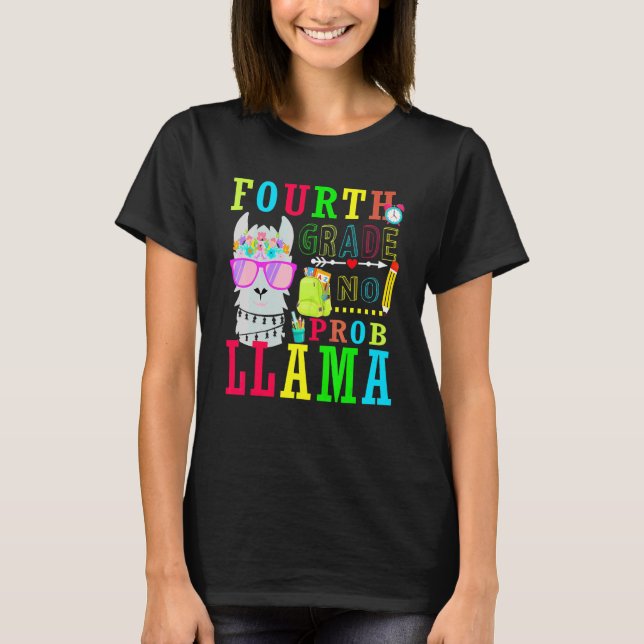 4:e klass Ingen Prob Llama Tillbaka till skolan fö T Shirt (Framsida)