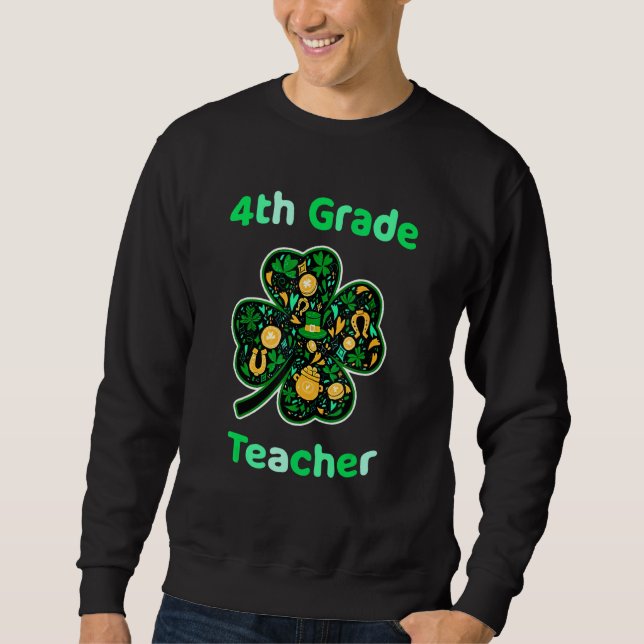4:e Klass Lacher Funny St patrick's day Lång Ärmad Tröja (Framsida)
