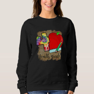 4:e klass lärare Apple Heart Love Tie Dye lärare T Shirt