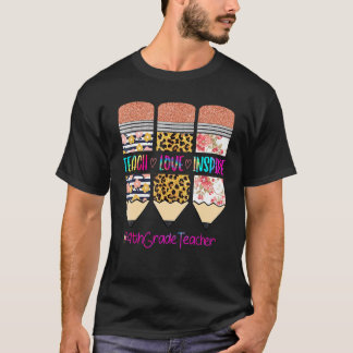 4:e klass lärare lär kärlek inspirera penna leopar t shirt