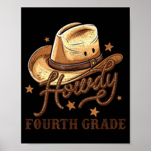 4:e klass lärare Rodeo Country Western Howdy Fyra Poster