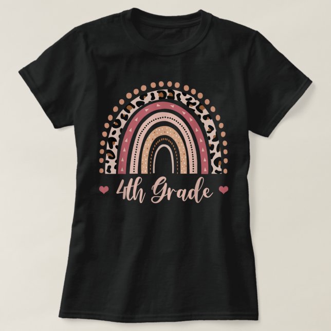 4:e Klass-läraren, regn Regnbåge Älskare tillbaka  T Shirt (Design framsida)