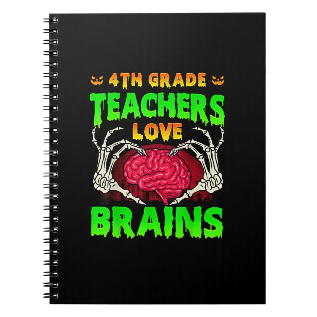 4:e Klass-lärarna Brains Skeleton Hand Heart Hall Anteckningsbok (Framsidan)