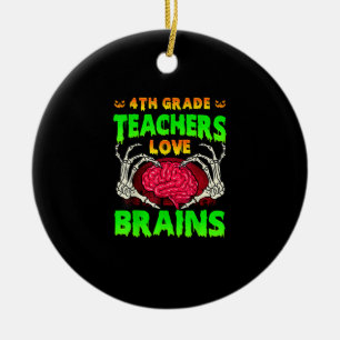 4:e Klass-lärarna Brains Skeleton Hand Heart Hall Julgransprydnad Keramik