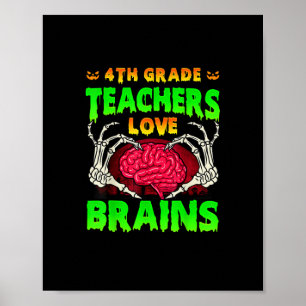 4:e Klass-lärarna Brains Skeleton Hand Heart Hall Poster