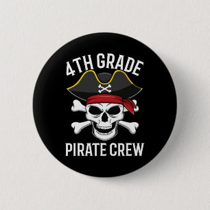 4:e Klass Pirat Crew Halloween Costume Student Te Knapp