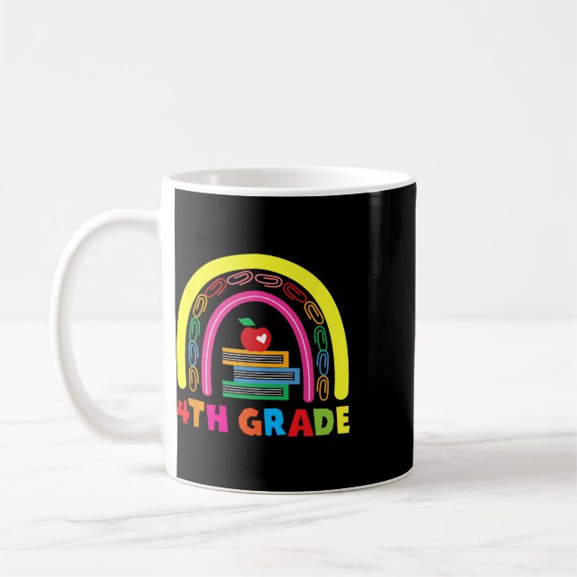 4:e klass Rainbow Apple Ck Till Skolan Barn Lärare Kaffemugg (Vänster)