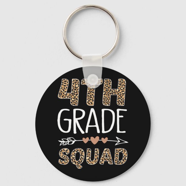 4:e Klass Squad Leopard Teacher Student Nyckelring (Framsida)
