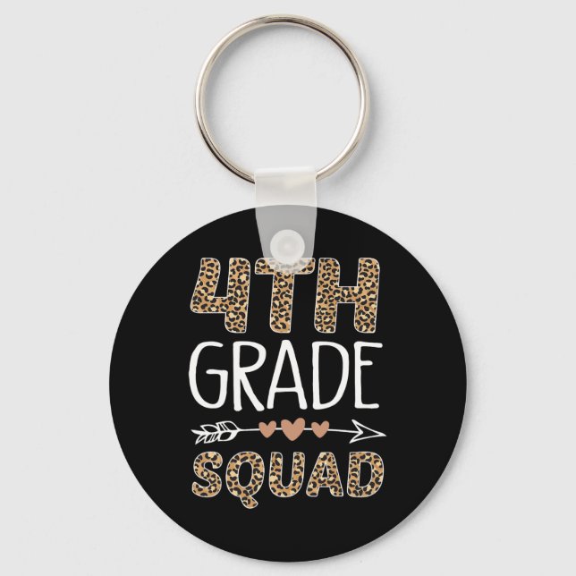 4:e Klass Squad Leopard Teacher Student Nyckelring (Framsida)
