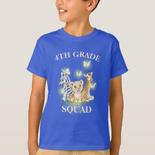 4:e Klass Squad Neon vild Zoo Back to school T Shirt