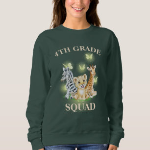 4:e Klass Squad Neon vild Zoo Back to school T Shirt