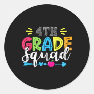 4:e Klass Squad Team Back to school Lacher Studen Runt Klistermärke