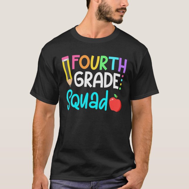 4:e Klass Squad Team Crew Back School Studenten T Shirt (Framsida)