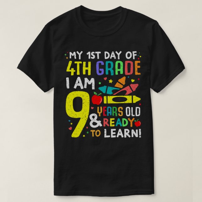4:e Klass tillbaka till första dagen för skolbåtar T Shirt (Design framsida)