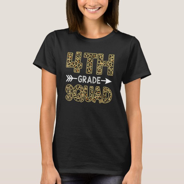 4:e klass trupp Leopard Lärare Student Fjärde klas T Shirt (Framsida)