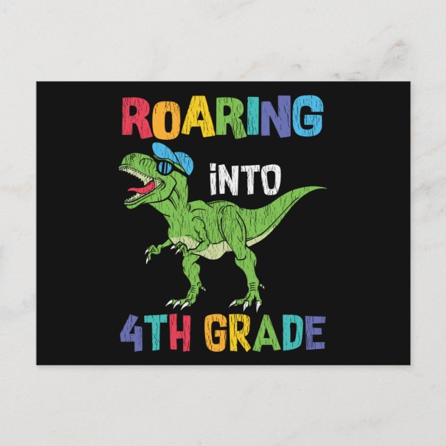 4:e klassens dinosaurie första skoldagspresent til vykort (Framsida)