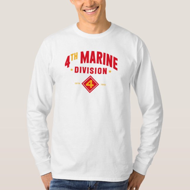 4:e marinavdelningen "Fighting Fjärde", lång T Shirt (Framsida)