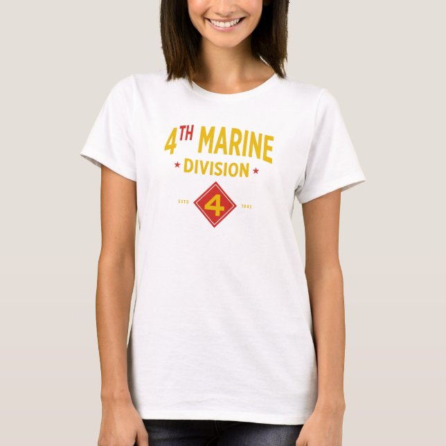 4:e marinavdelningen Förenta Stater Militära kvinn T Shirt (Framsida)