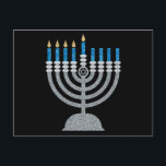 4:e natten på Hanukkah Glitter vykort<br><div class="desc">Hanukkah 2022 börjar på kvällen Söndag den 18 december och slutar på kvällen måndagen den 26 december</div>