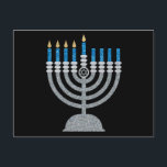 4:e natten på Hanukkah Glitter vykort<br><div class="desc">Hanukkah 2022 börjar på kvällen Söndag den 18 december och slutar på kvällen måndagen den 26 december</div>