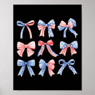 4:e Patriotic Coquette Girly American Flagga Bo Poster