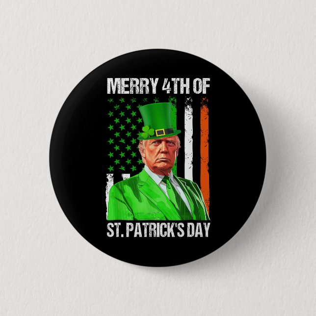 4:e St patricks day Trump Leprechaun Hat Knapp (Framsida)
