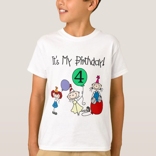 4:e stift Kids Party, dagskjortor och presenter T-shirt (Framsida)