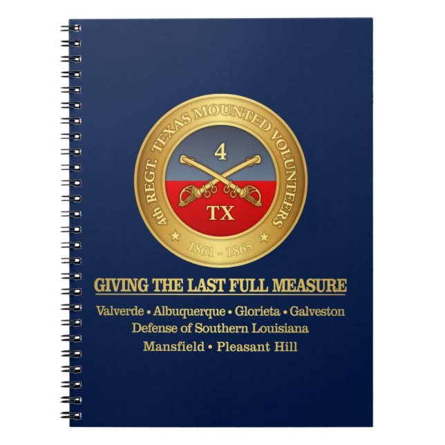 4:e Texas Cavalry Anteckningsbok (Framsidan)