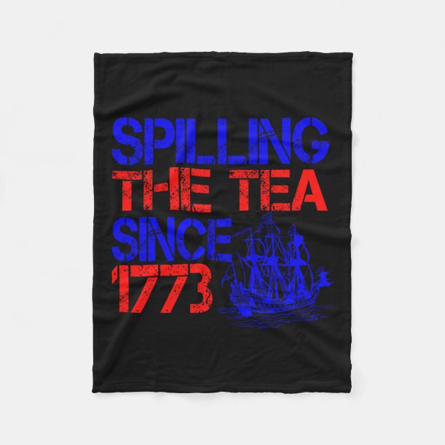 4:e uppdelningen av Tea sedan 1773 fjärde juli Fleecefilt (Framsidan)
