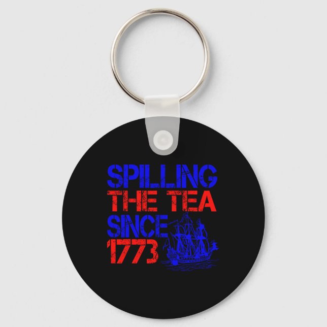 4:e uppdelningen av Tea sedan 1773 fjärde juli Nyckelring (Framsida)